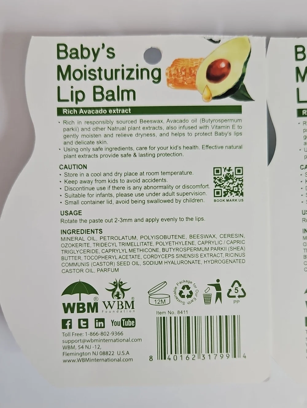 SAFE & GENTLE MOISTURIZING LIP BALM FOR BABY'S DELICATE LIPS 2-PACK